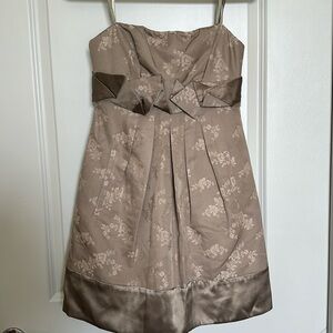 BCBG gold/tan strapless mini dress - size 4P